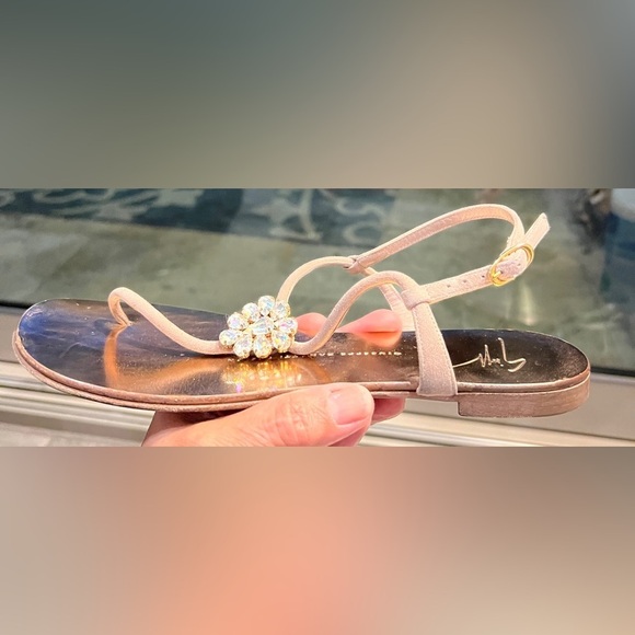 Giuseppe Zanotti jeweled thong sandals, rose gold color size 37 or size 6 - Picture 9 of 12